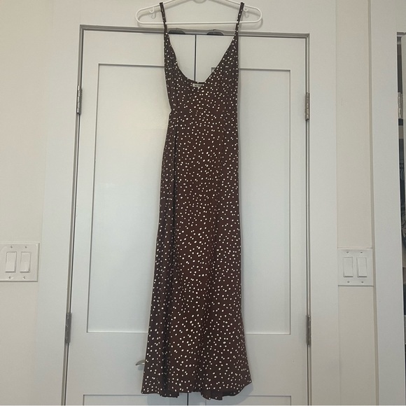 Ali Golden Brown Polka Dot Wrap Tank Dress XS - Picture 6 of 12